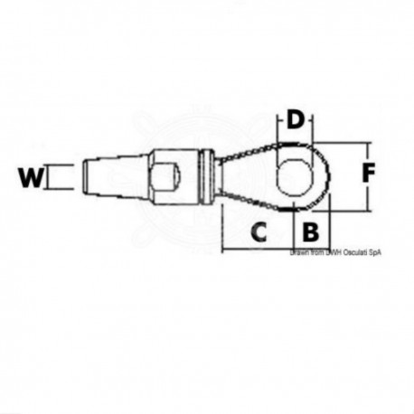 Norseman 316 roestvrijstalen oogterminal - Lewmar