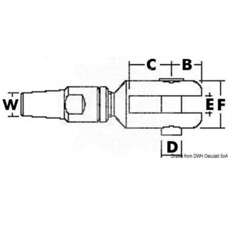 Norseman 316 stainless steel fork terminal - Lewmar