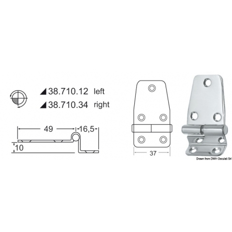 Cantilever hinge 2 mm 20578