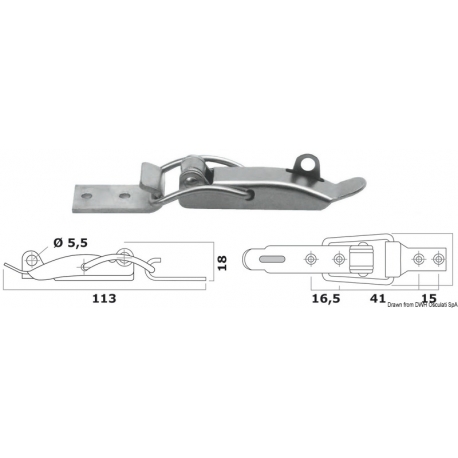 Stainless steel lever lock with pad-holder 2623