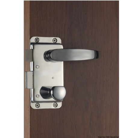 Lock without handle and handle with knob lock from inside and Yale key from outside 22127