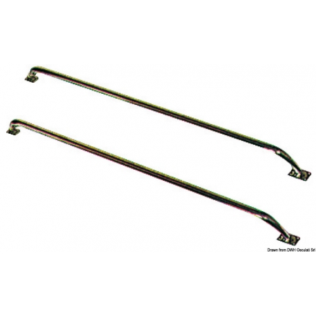 Stainless steel side rails with sloping posts 2944