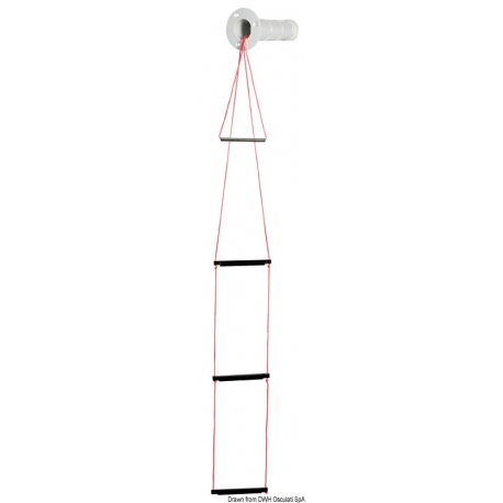 Flush-mounted emergency ladder with 3 steps 22632