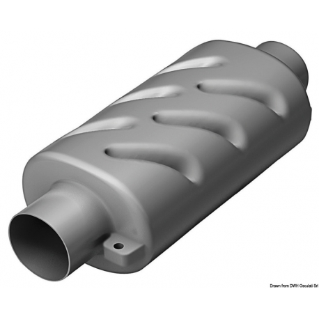 Horizontal muffler for water-cooled engines 25536