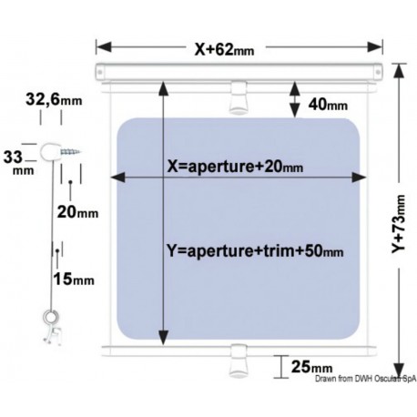Skyshade Cabinshade roller blind for hatches and windows - Oceanair
