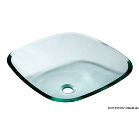 Semi-square transparent glass sink 29924