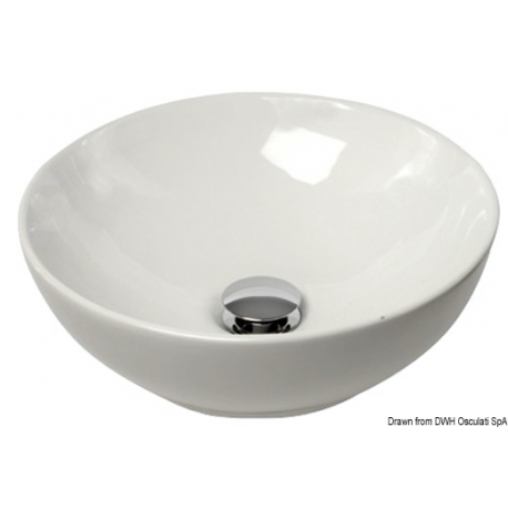 Semispherical ceramic sink for countertop installation 16955