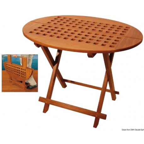 Oval folding table in real Teak - ARC Marine 20893