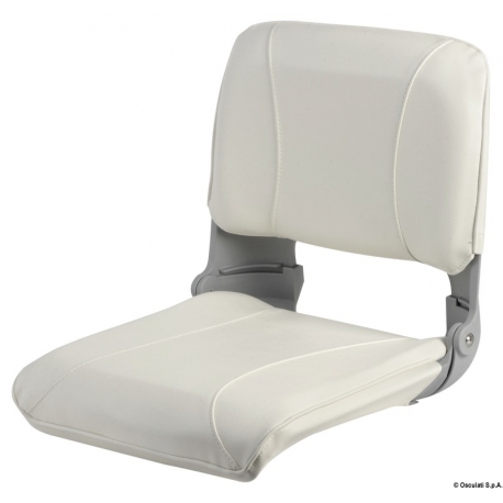 Seat with fold-down backrest and removable upholstery 33503