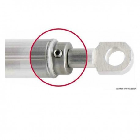 Justerbar gassfjær i rustfritt stål med øye-øye