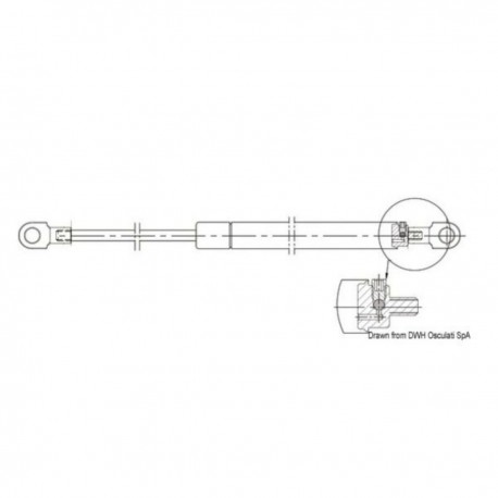Stainless steel gas spring eye-eye with adjustable setting