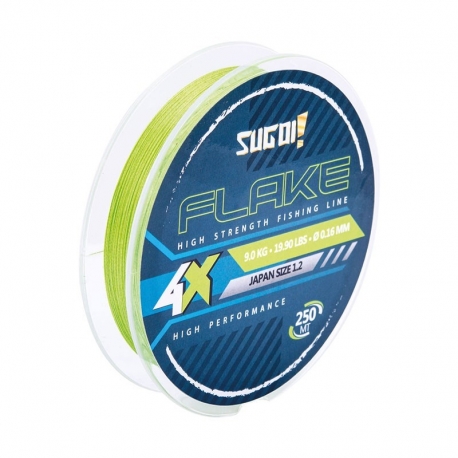 Sugoi Flake 4X Braid 0.12MM braid 250M Fluo green