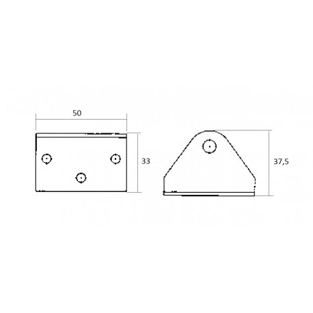 RVS vierkante beugel voor gasveren