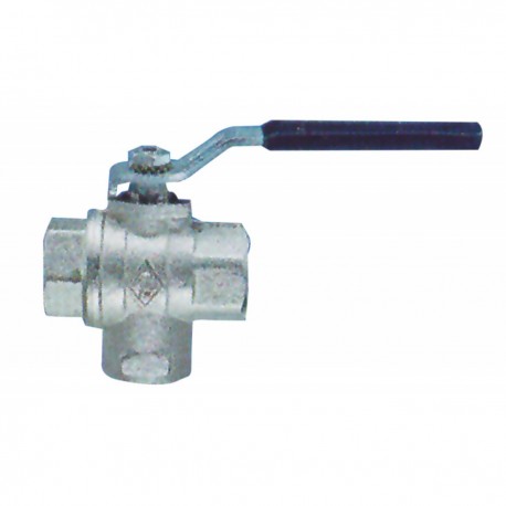 Heavy brass diverter ball valve with steel lever