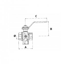 Heavy brass diverter ball valve with steel lever 2