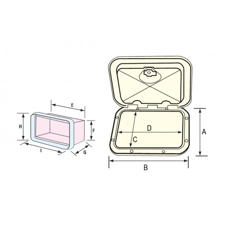 Låsbar VHF-, CB- og radiokasse med dør