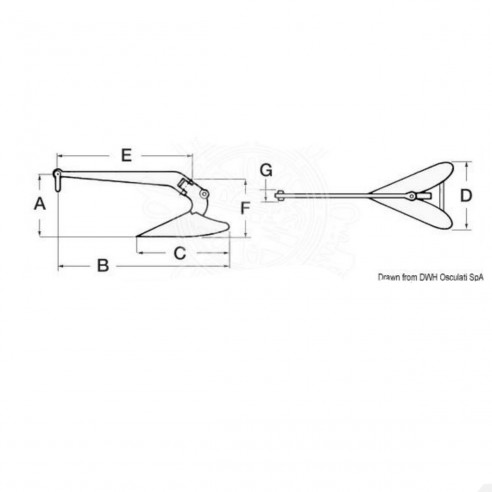 Plough anchor in galvanized steel