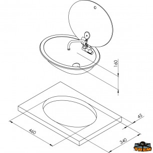 Elliptical sink with... 2