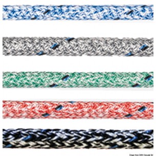 Dubbelflätad marmorerad polyesterrep Ø 8 mm. 200 m.