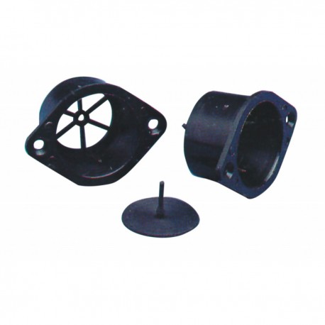 Discharge bush with valve for inflatable boats