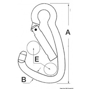 Stainless steel carabiner with large opening 2