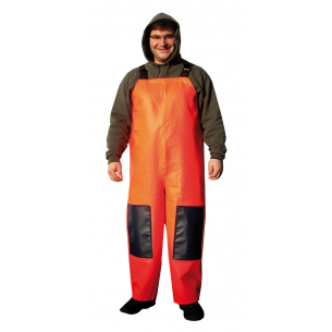 Orange PVC fishing dungarees