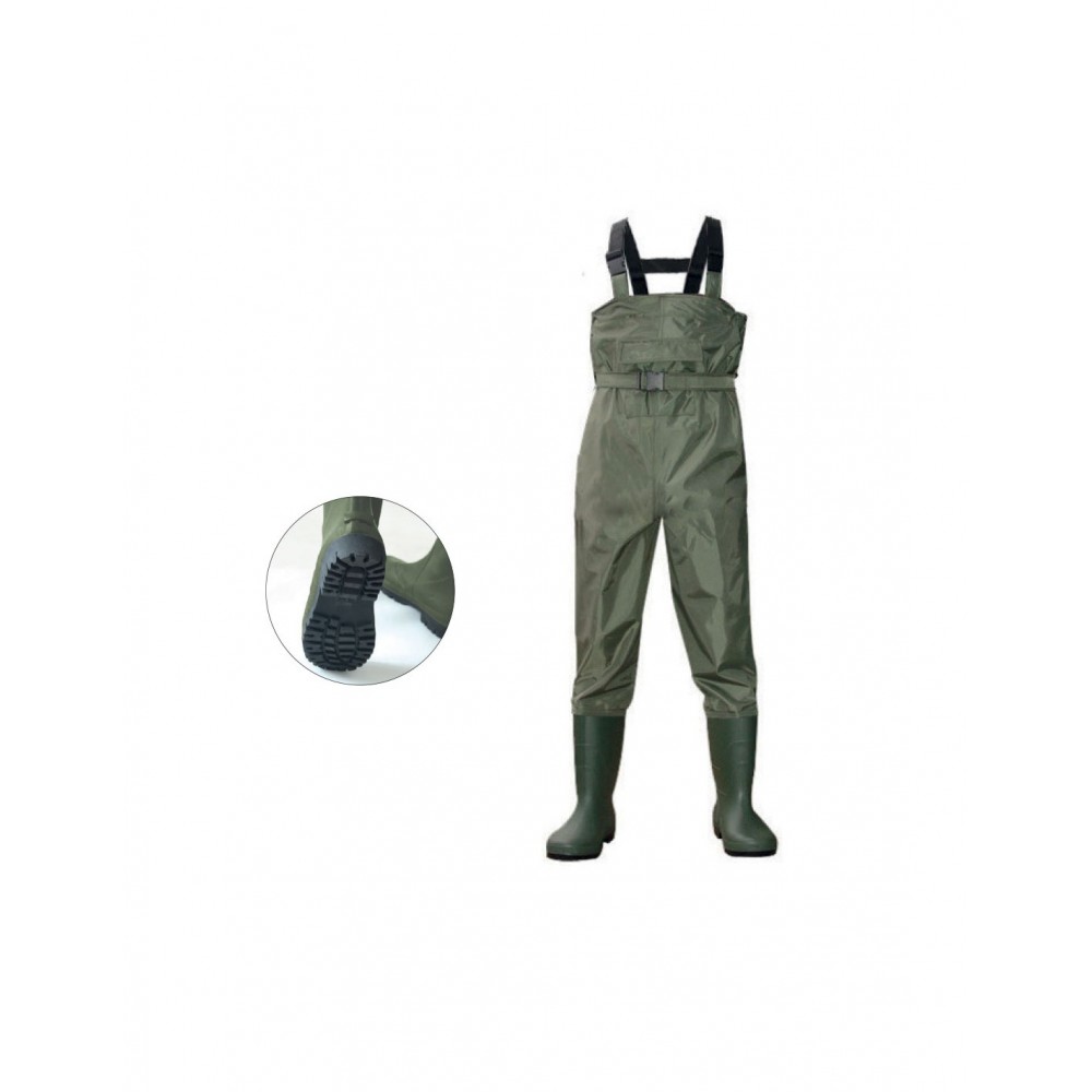 Polyester fishing waders with cleats and belt - Sele Size 40