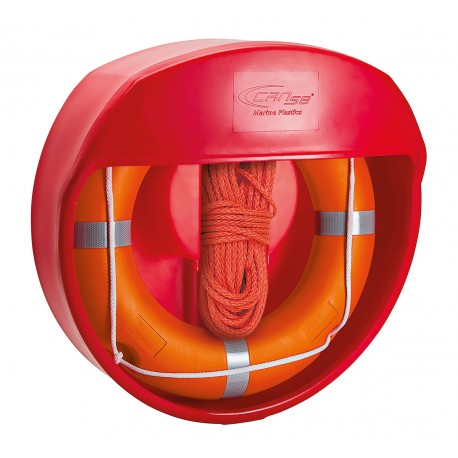 Protective container for lifebuoys