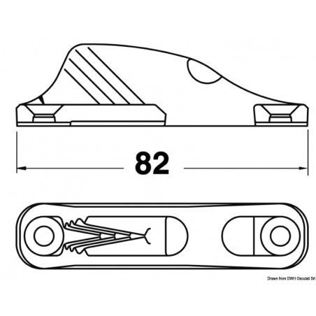 Strozzascotte fisso centrale CL211 MK1AN in alluminio - Clamcleat