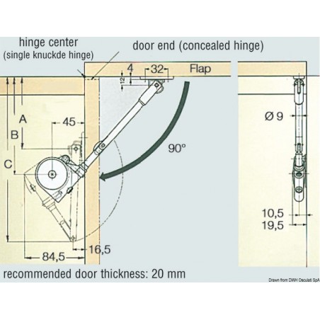 Zacht neerwaartse beweging - naar boven openend