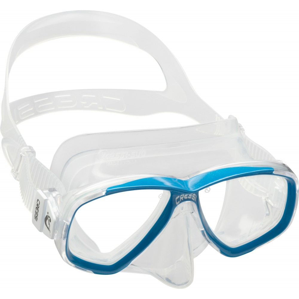 Transparent Perla bivet underwater mask - Cressi Color Blue