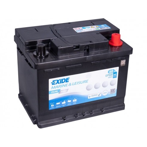 Batteria Exide Dual AGM 12 V 60 Ah per avviamento e servizi EP500