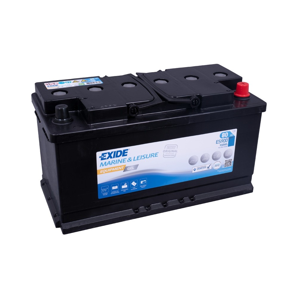 Batteria Exide Equipment GEL 12 V 80 Ah per avviamento e servizi ES900