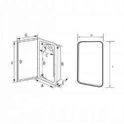 PVC-nisje for 1 kg brannslukningsapparat med dør 2