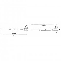 Fixed fork turnbuckle in stainless steel with quick release terminal 2