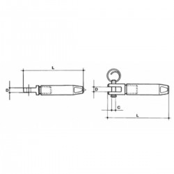 AISI 316 stainless steel quick release fork terminal 2