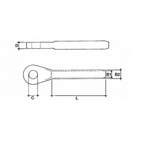 Øyepresseterminal i rustfritt stål AISI 316