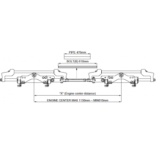 Seafirst hydrauliskt styrkit för dubbla utombordsmotorer upp till 350 hk med dubbla cylindrar 2