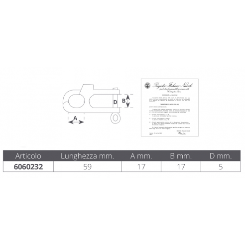 Approved towing hook carabiner 59 mm. - Kong