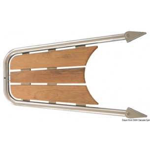 Stainless steel and teak dolphin boat with ladder 3 steps 720x395x280 mm. - Osculati 2