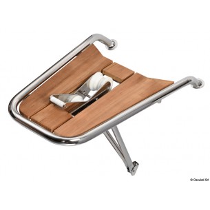 RVS en teakhouten boegspriet met ankerrol 750x500x330 mm. - Osculati