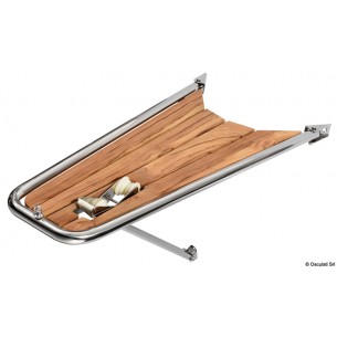 Stainless steel and teak dolphin boat with anchor snout 1180x590x330 mm. - Osculati