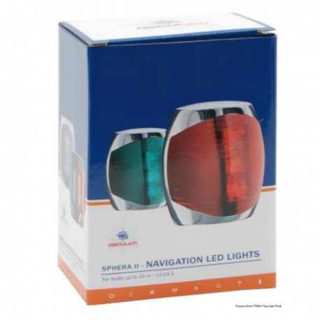 LED navigation lights with mirror-polished stainless steel body - Sphera II