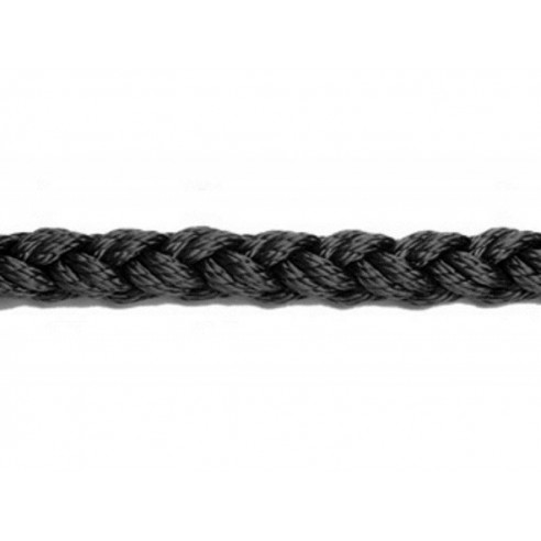 Squareline black polyester mooring rope Ø 30 mm.