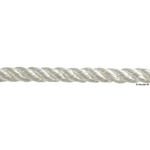 3-wood white polyester mooring rope Ø 6 mm. 200 mt. - Osculati