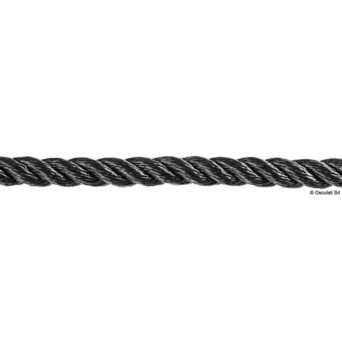 Black polyester kernel mooring rope Ø 6 mm. 200 mt. - Osculati