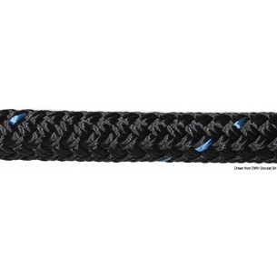 Zwarte polyester meerlijn, Ø 12 mm, 6 m - Osculati
