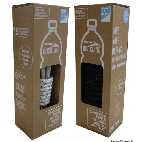 Svart polyester fortøyningsline, Ø 12 mm, 6 m - Osculati