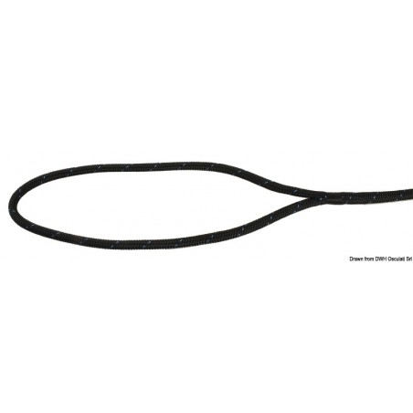 Svart polyester fortøyningsline, Ø 12 mm, 6 m - Osculati