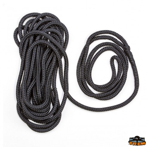 Black polyester mooring rope Ø 16 mm. 11 mt. - Trem